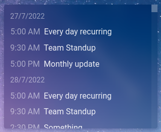 Work in Progress Calendar widget, not available yet