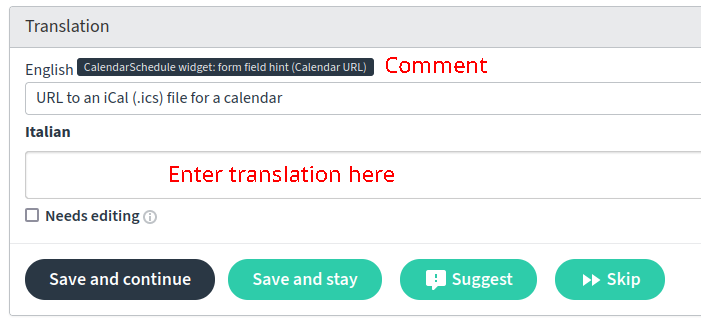 You can now enter translations