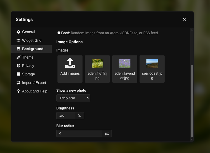 Uploading multiple images to use as the background.