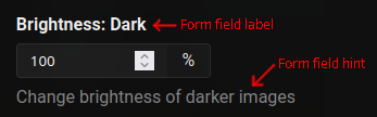 Form field label and hint